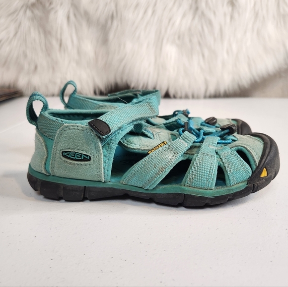Keen Other - KEEN fisherman SEACAMP Teal Blue Water Sport Hiking Sandals Size 1 Kids